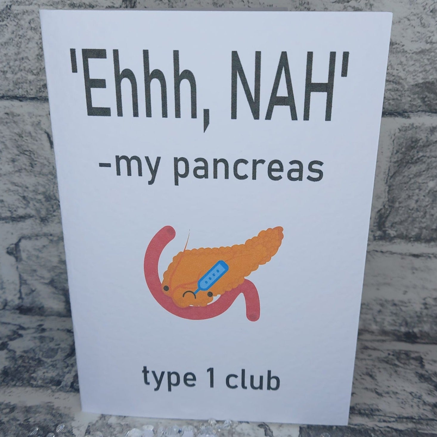 Handmade Card - "Ehhh NAH" - My Pancreas