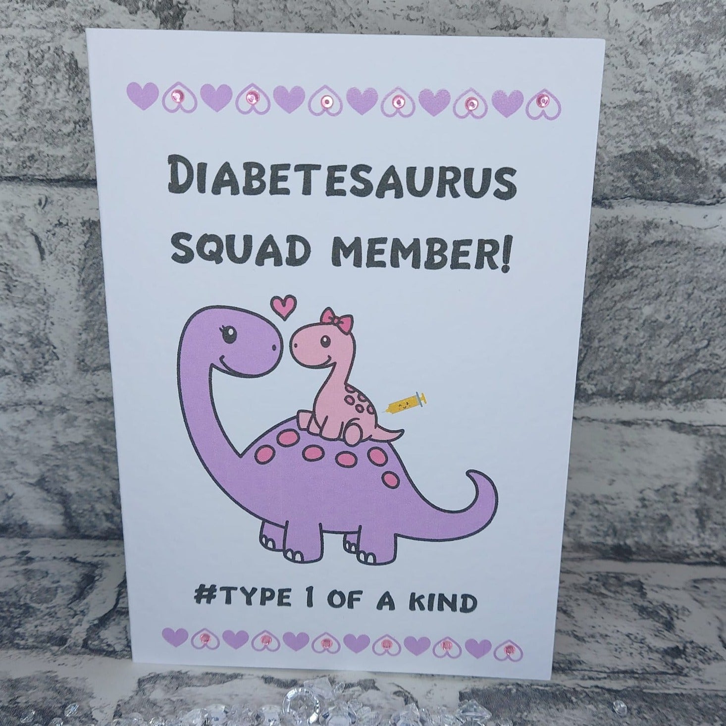 Handmade Card - Diabetesaurus Squad (Girl)